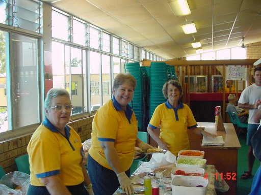 Some of the worker in the food area