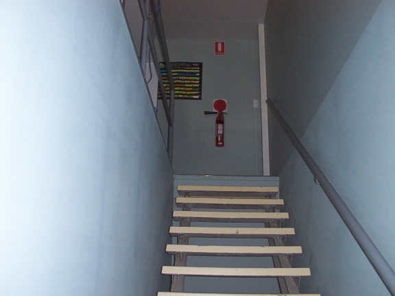 Stairs to first floor office