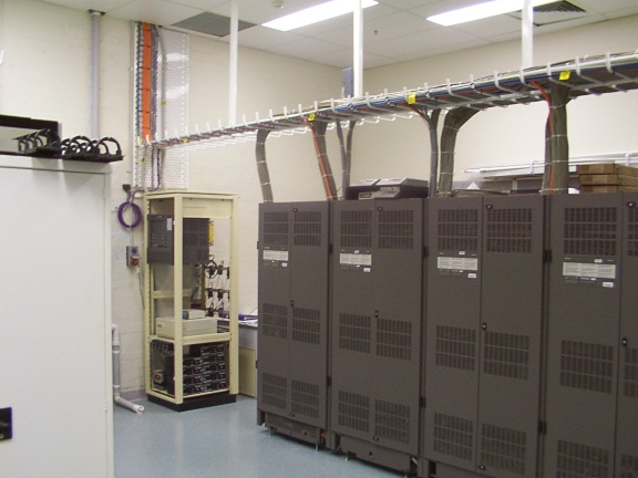 PABX racks and the cabinet that the newstream sits in