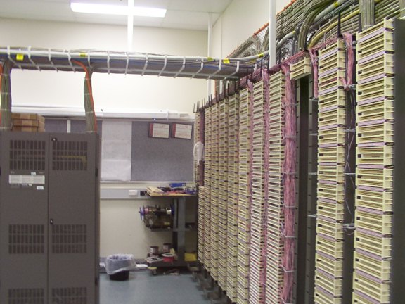 Main Frame used to distribute telephone services to the building 