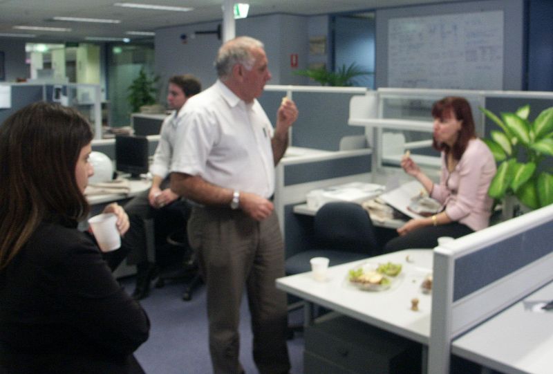 John and Janelle at the office get together