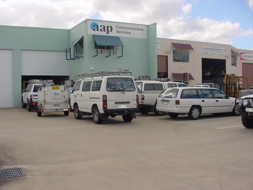 Vehicles parked at the front