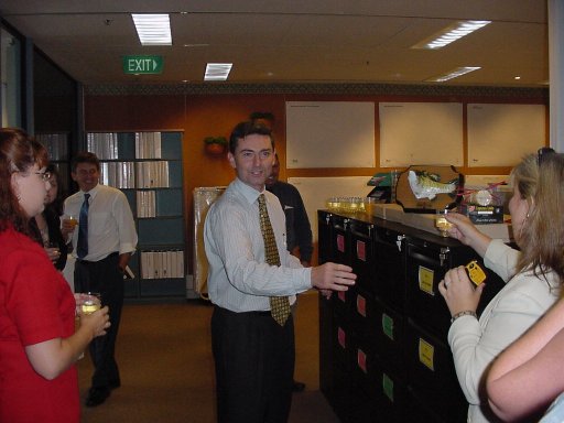 Jack handing out drinks to the staff