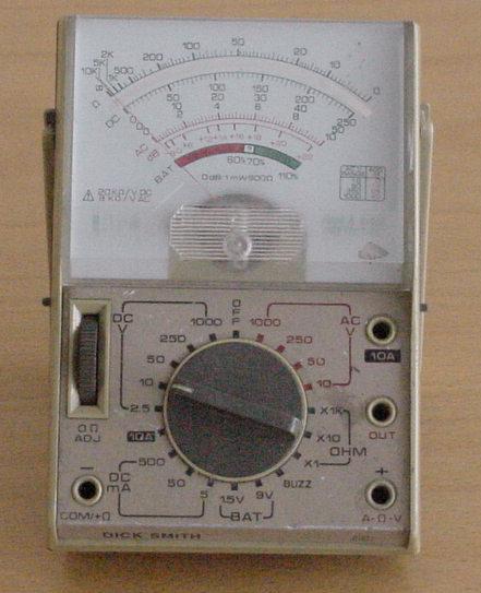 Analog meter used to monitor the voltage dip on the EIU