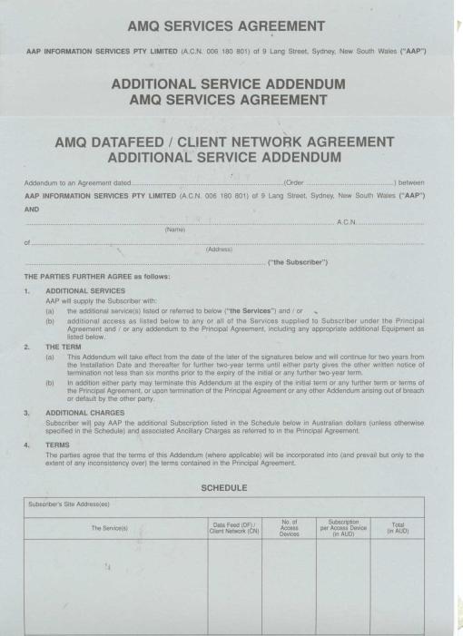 Sales contract agreement form