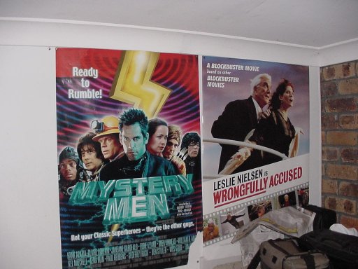 Posters on the back wall of the office