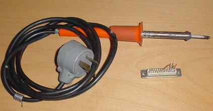 soldering iron and 25 way solder type plug