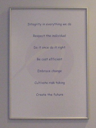 Motto on wall in reception