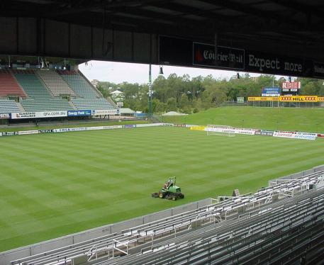 Looking over the stadium from infront of the media box