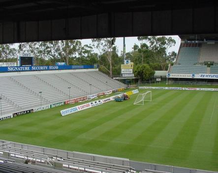 Looking over the stadium from infront of the media box