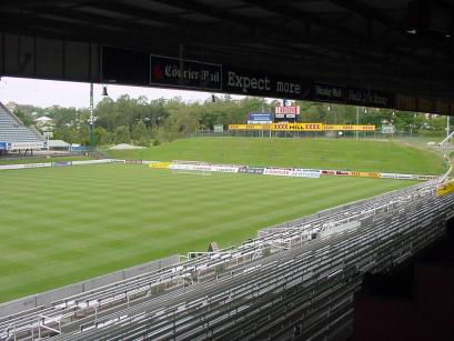 Looking over the stadium from infront of the media box