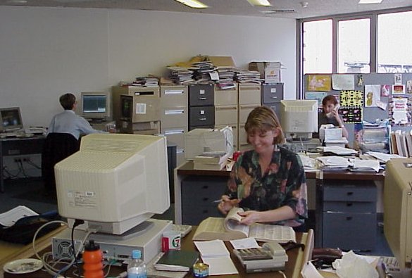 Barbara working beside her new cyber system