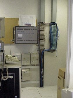 Communication room with Telephone system and wiring frame