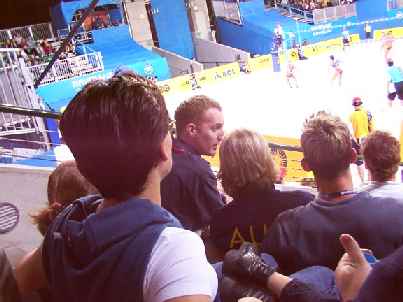 Australian Team Volley ball player watching the action