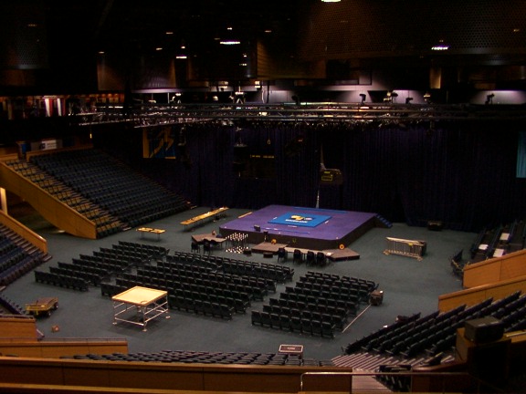 Looking down at the main arena. 