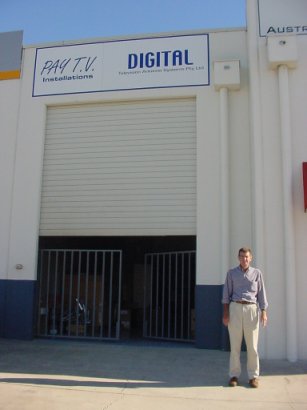 Standing outside his offices in Geebung